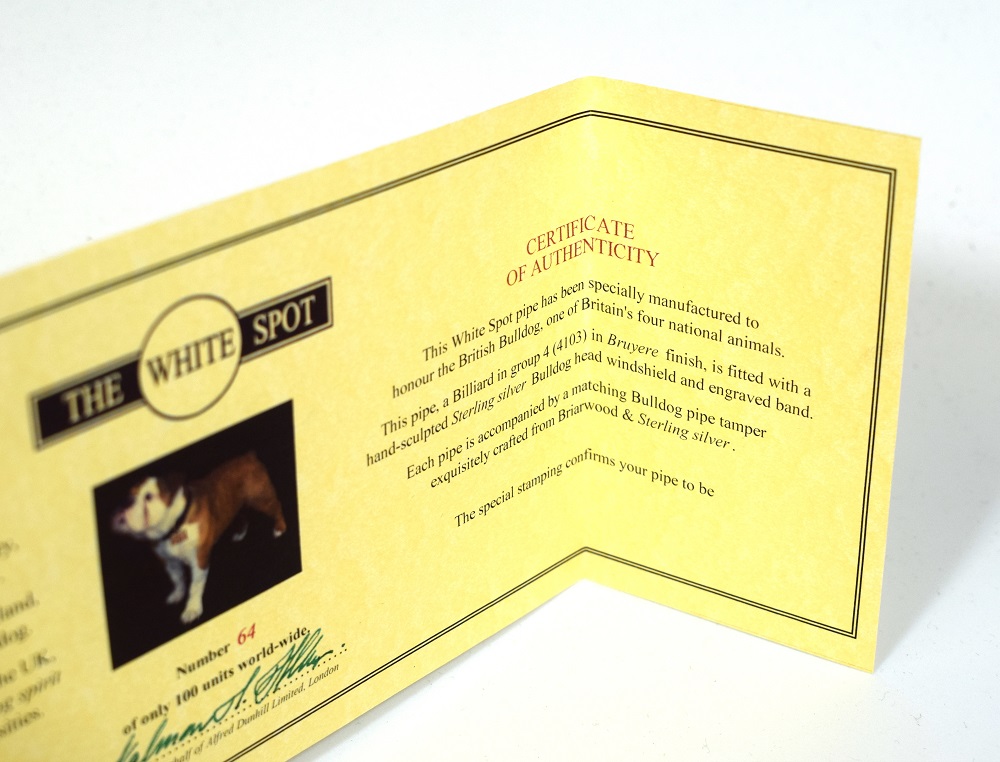 Alfred Dunhill – The White Spot The British Bulldog Bruyere